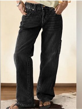 Flamingals Wash Multi Pocket Mid Rise Straight Leg Jeans Size XS NWT